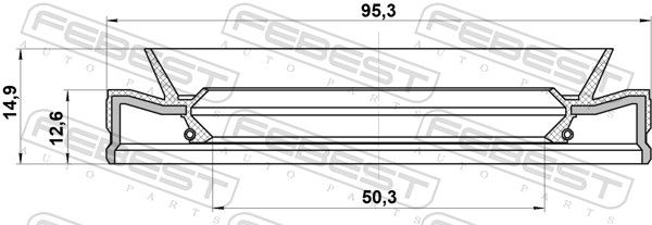 Ущільнювальне кільце вала, диференціал, Febest 95HES-52951315C