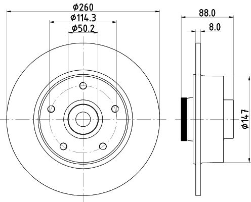 HELLA PAGID 8DD 355 123-311 Brake Disc