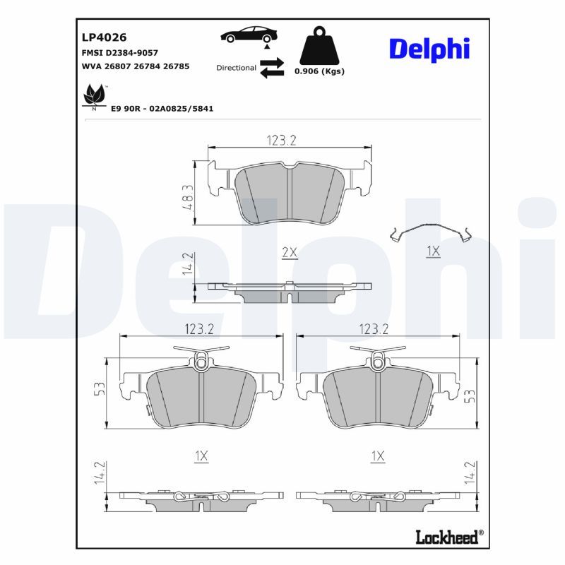 DELPHI LP5059EV Brake Pad Set, disc brake