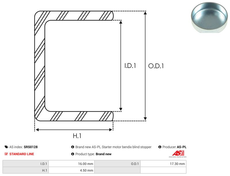 Remondikomplekt, Starter, AS-PL SRS0128