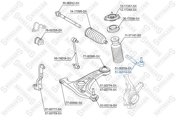 STELLOX 51-00014-SX Tie Rod End