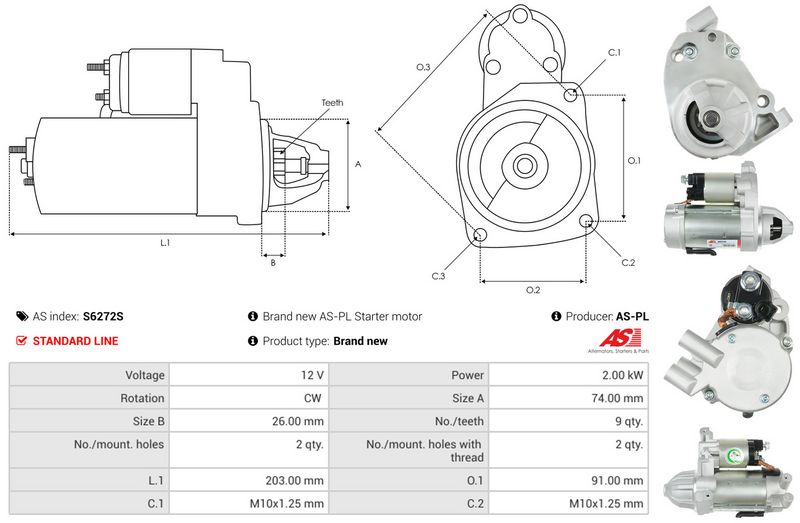 AS-PL S6272S Starteris