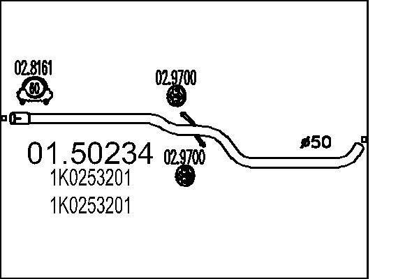 Проміжний глушник, Mts 01.50234