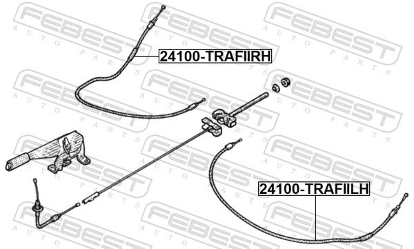 FEBEST 24100-TRAFIILH Cable Pull, parking brake