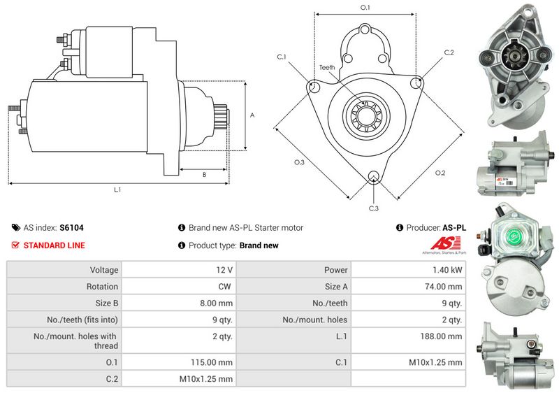 AS-PL S6104 Starter