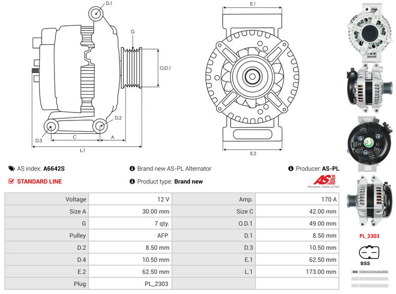 AS-PL A6642S Alternator