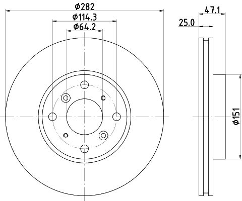 HELLA 8DD 355 108-131 Brake Disc