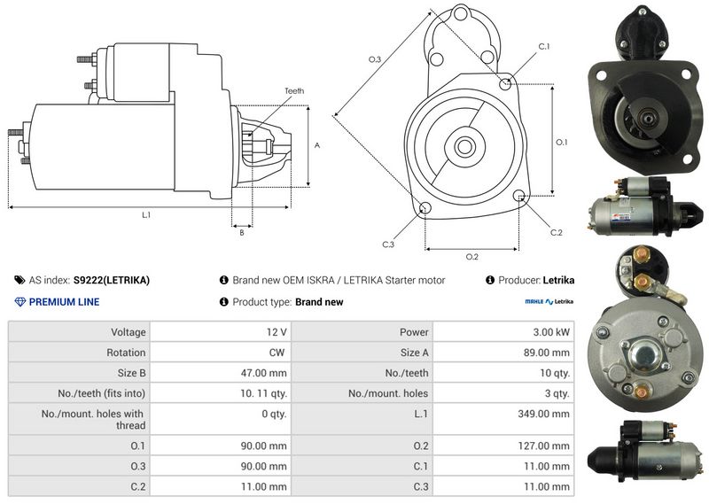 AS-PL S9222(LETRIKA) Starter