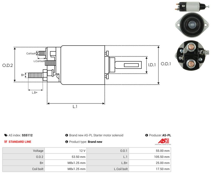 AS-PL SS5112 Solenoid Switch, starter