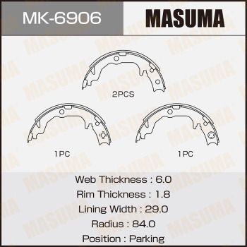 Комплект гальмівних колодок, Masuma MK-6906