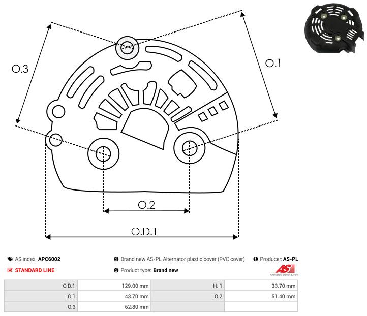 Kaitsekate, generaator, AS-PL APC6002