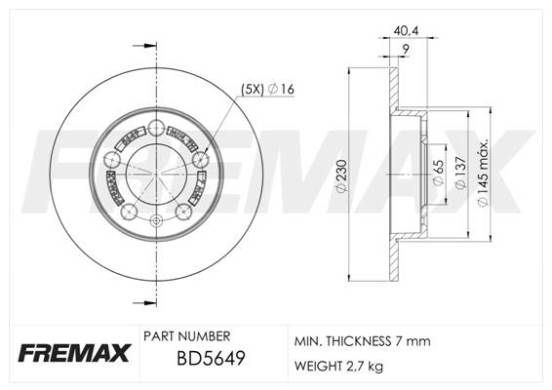 Piduriketas FREMAX BD-5649