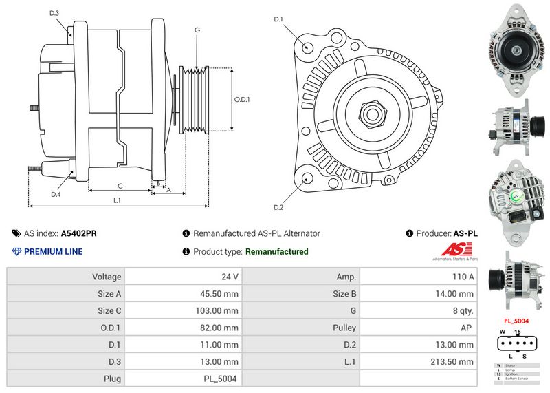 AS-PL A5402PR Alternator