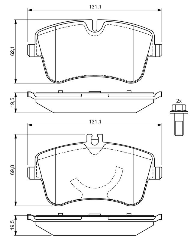 BOSCH 0986424518 Brake Pad Set, disc brake
