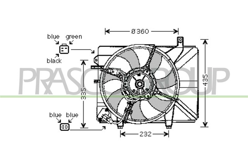 PRASCO ventilátor, motorhűtés HN330F001