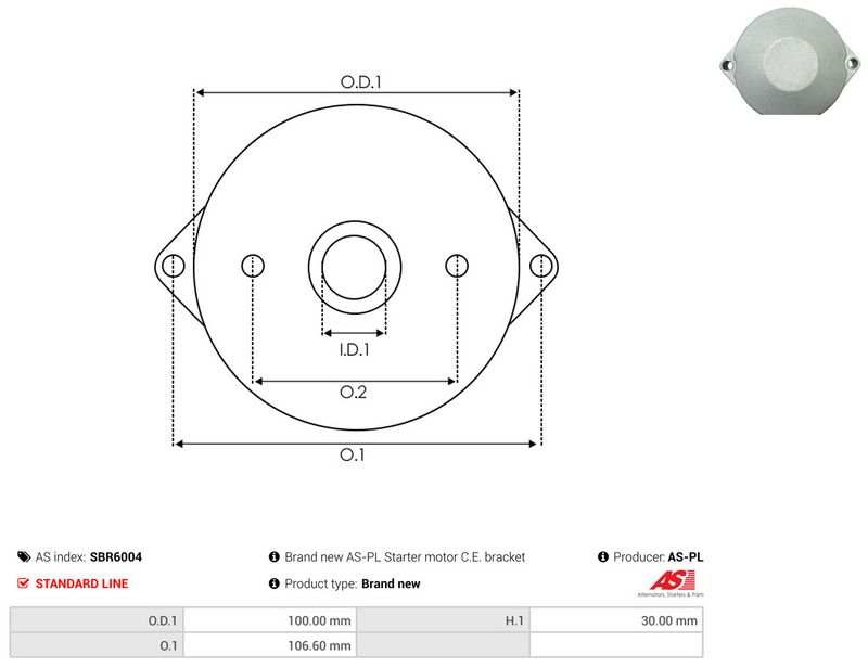 AS-PL SBR6004 Starter Lid, carburettor