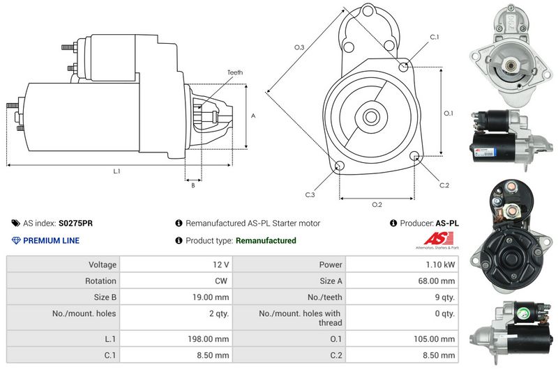 AS-PL S0275PR Starter
