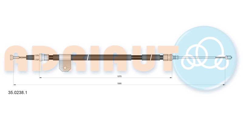 Тросовий привод, стоянкове гальмо, Adriauto 35.0238.1