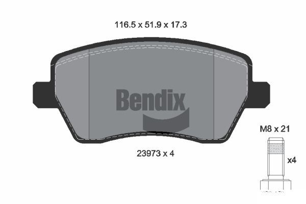 BENDIX Braking fékbetétkészlet, tárcsafék BPD1003