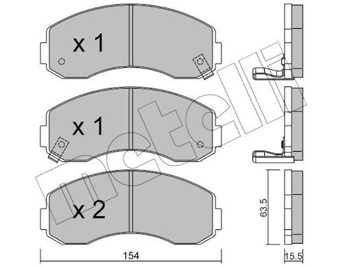 комплект спирачно феродо, дискови спирачки METELLI