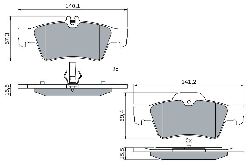 BOSCH 0 986 424 699 Brake Pad Set, disc brake