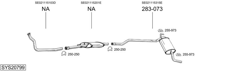 BOSAL kipufogórendszer SYS20799