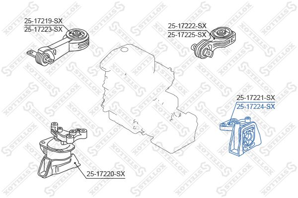 STELLOX 25-17224-SX Mounting, engine
