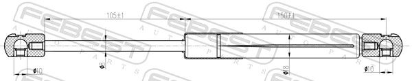 FEBEST 05117-006 Gas Spring, boot/cargo area