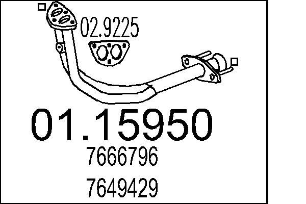 MTS kipufogócső 01.15950