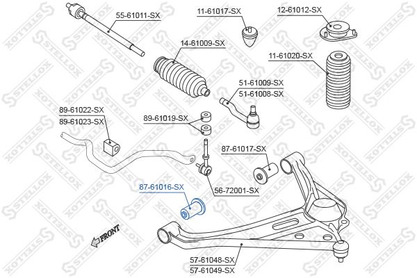 STELLOX 87-61016-SX Mounting, control/trailing arm
