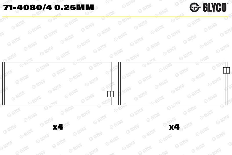 Coussinet+bielle GLYCO 71-4080/4 0.25mm