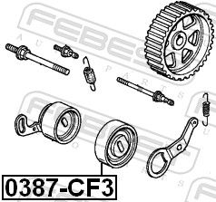 Натяжний ролик, поліклиновий ремінь, Febest 0387-CF3