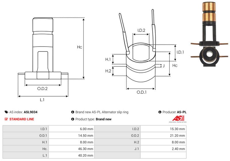 Rõngas, generaator, AS-PL ASL9034