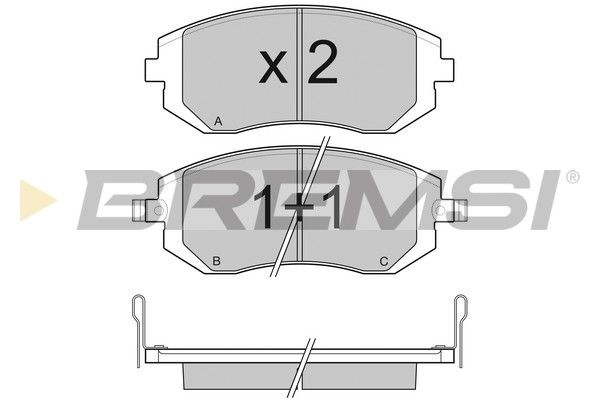 Комплект гальмівних накладок, дискове гальмо, Bremsi BP3158