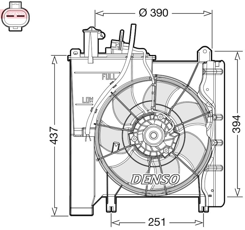 DENSO ventilátor, motorhűtés DER21023
