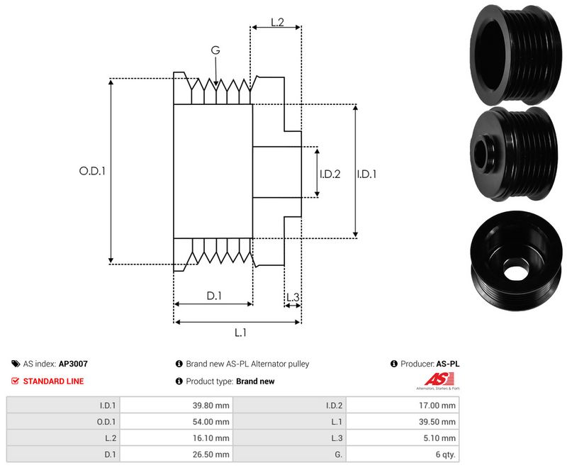 Rihmaratas, generaator, AS-PL AP3007
