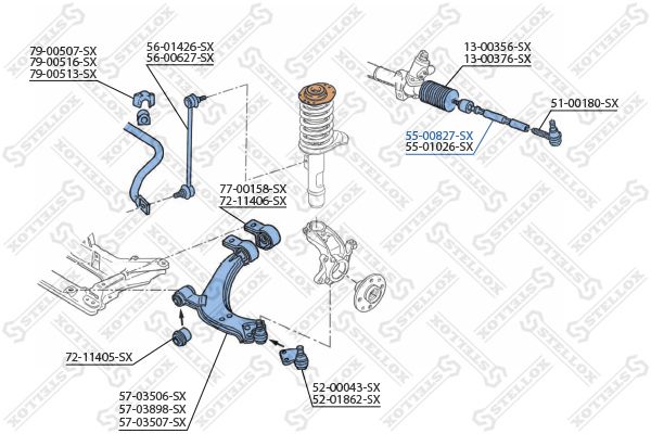 STELLOX 55-00827-SX Inner Tie Rod