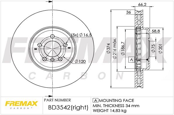 FREMAX féktárcsa BD-3542