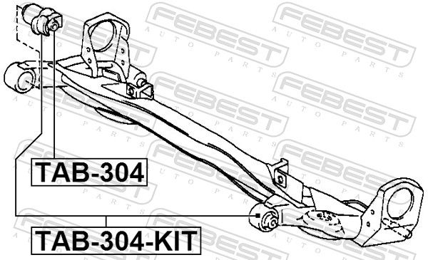 FEBEST TAB-304-KIT Repair Kit, axle beam