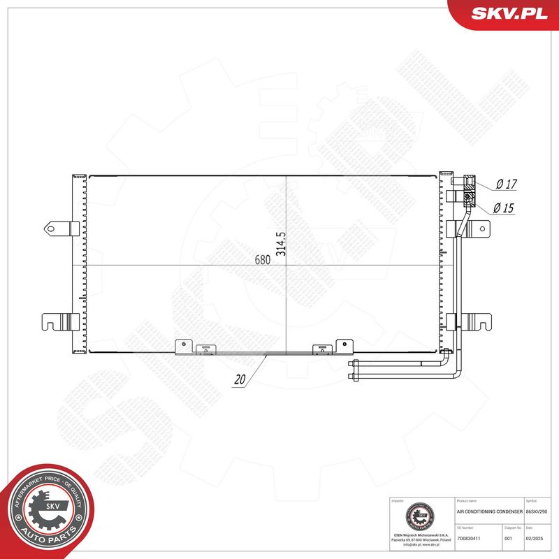 Kondensaator, kliimaseade, ESEN SKV 86SKV290