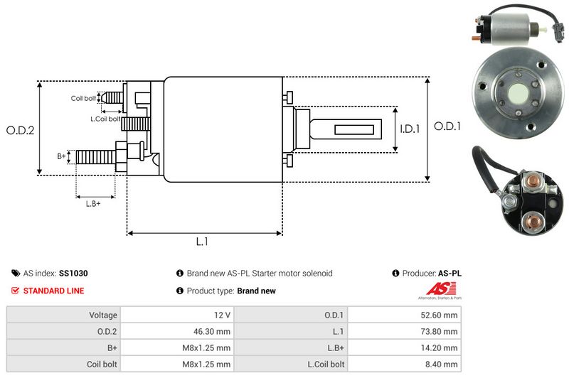 Magnetlülitus, starter, AS-PL SS1030