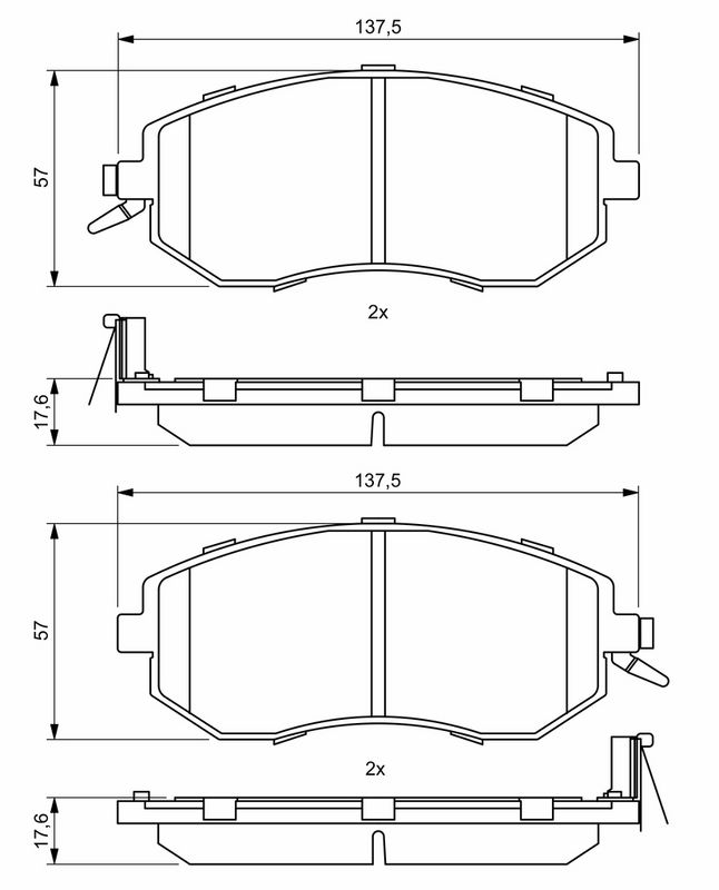 BOSCH 0986494761 Brake Pad Set, disc brake
