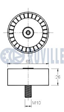 Відвідний/напрямний ролик, поліклиновий ремінь, Ruville 541862