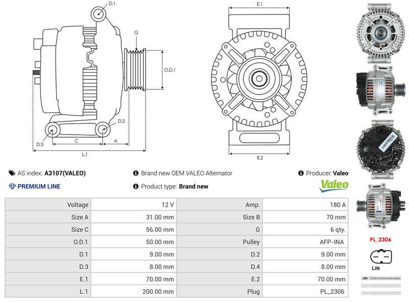 AS-PL A3107(VALEO) Alternator