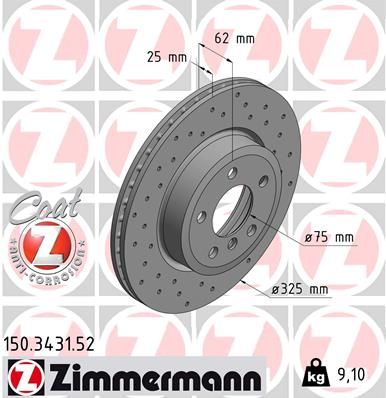 Гальмівний диск, Zimmermann 150.3431.52