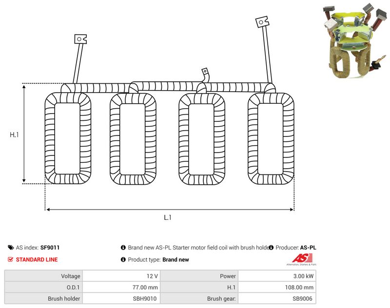 AS-PL SF9011 Holder, carbon brushes