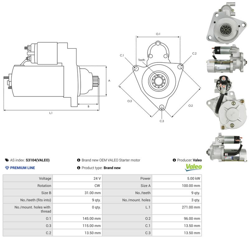 AS-PL S3104(VALEO) Starter