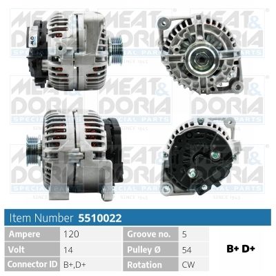 MEAT & DORIA Dynamo / Alternator 5510022