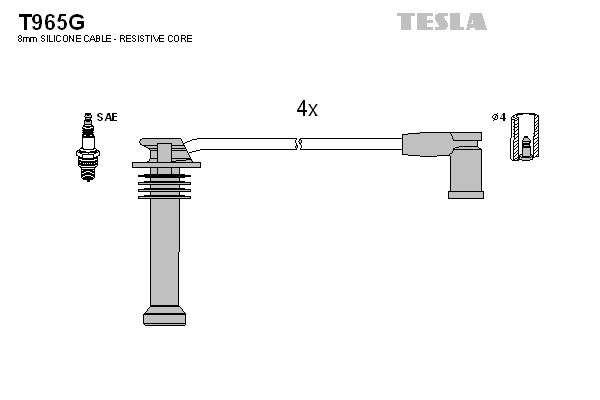 Комплект проводів високої напруги, Tesla T965G