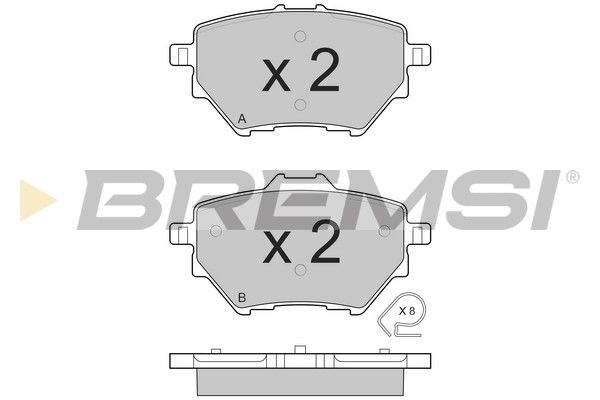 Комплект гальмівних накладок, дискове гальмо, Bremsi BP3561